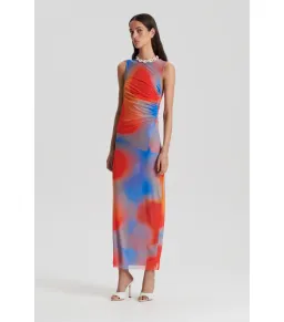 Scanlan Theodore Italian Watercolour Dress in Red/Blue Size AU 8 for rent on The Volte - image 1