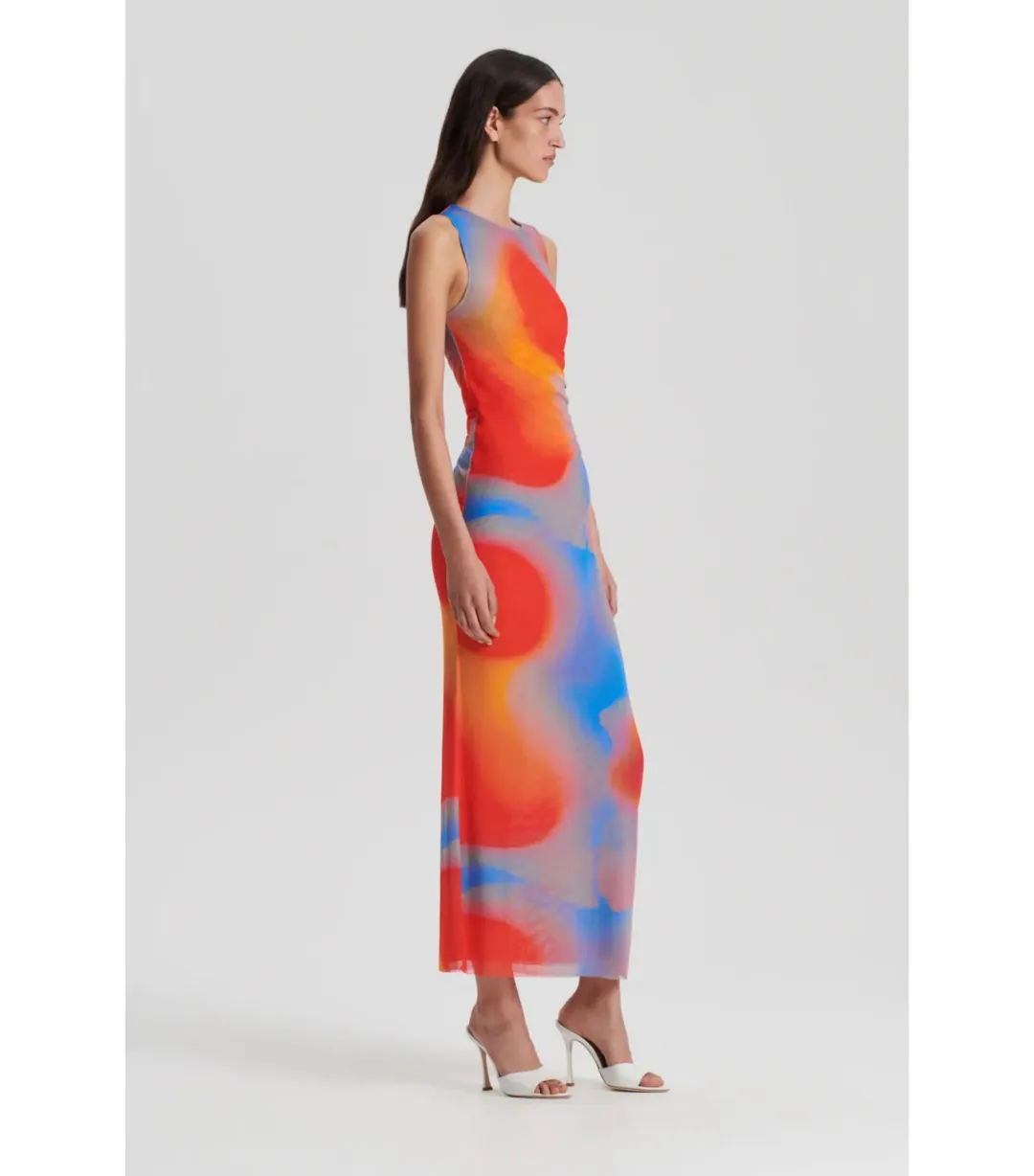 Scanlan Theodore Italian Watercolour Dress in Red/Blue Size AU 8 for rent on The Volte - main image
