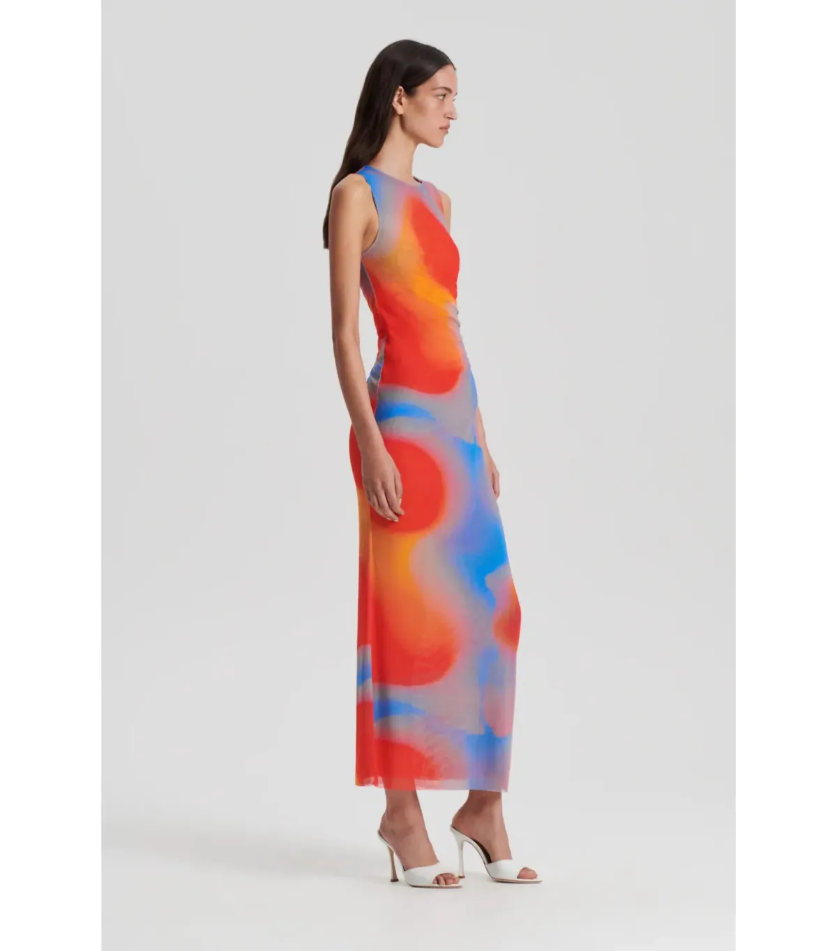 Scanlan Theodore Italian Watercolour Dress in Red/Blue Size AU 8 - Image 2