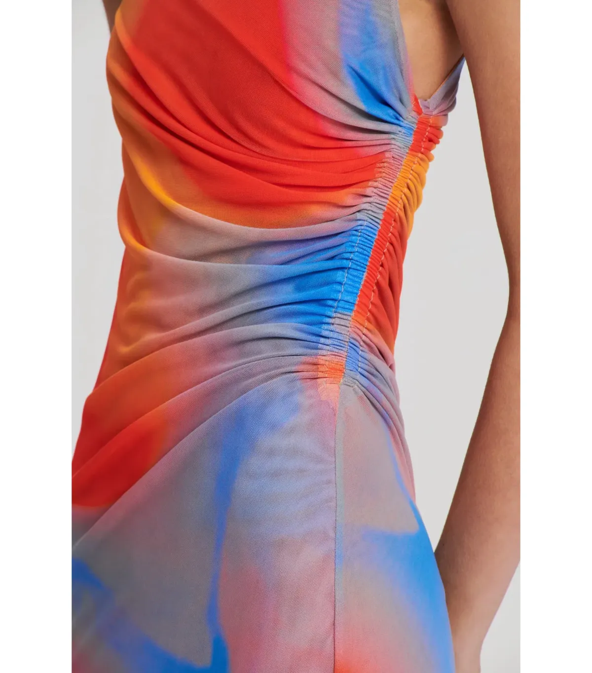 Scanlan Theodore Italian Watercolour Dress in Red/Blue Size AU 8 - Image 4