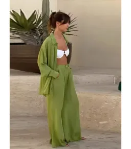 Posse The Label Frankie Top Size AU XS and Pant Size AU 10 Set Green for rent on The Volte - image 2