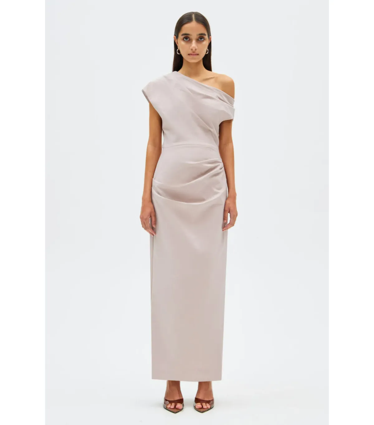 Misha Gia Midi Dress Faded Silver Size 6/XS for rent on The Volte - main image