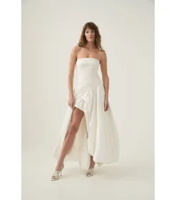 Aje Violette Bubble Hem Maxi Dress in Ivory Size AU 6 for rent on The Volte - image 1