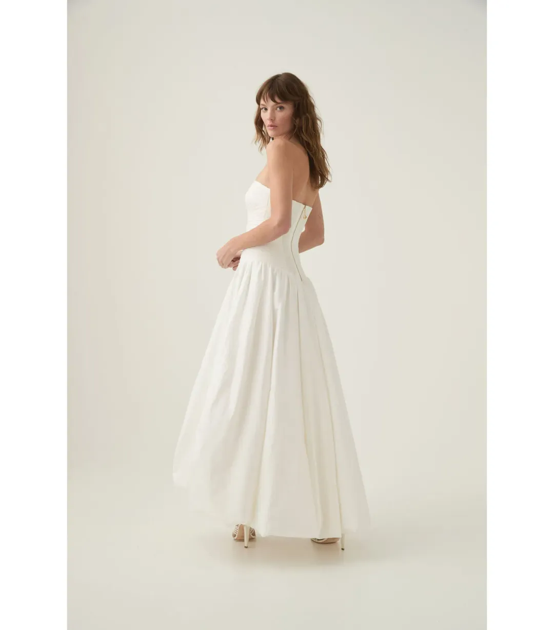 Aje Violette Bubble Hem Maxi Dress in Ivory Size AU 6 for rent on The Volte - main image