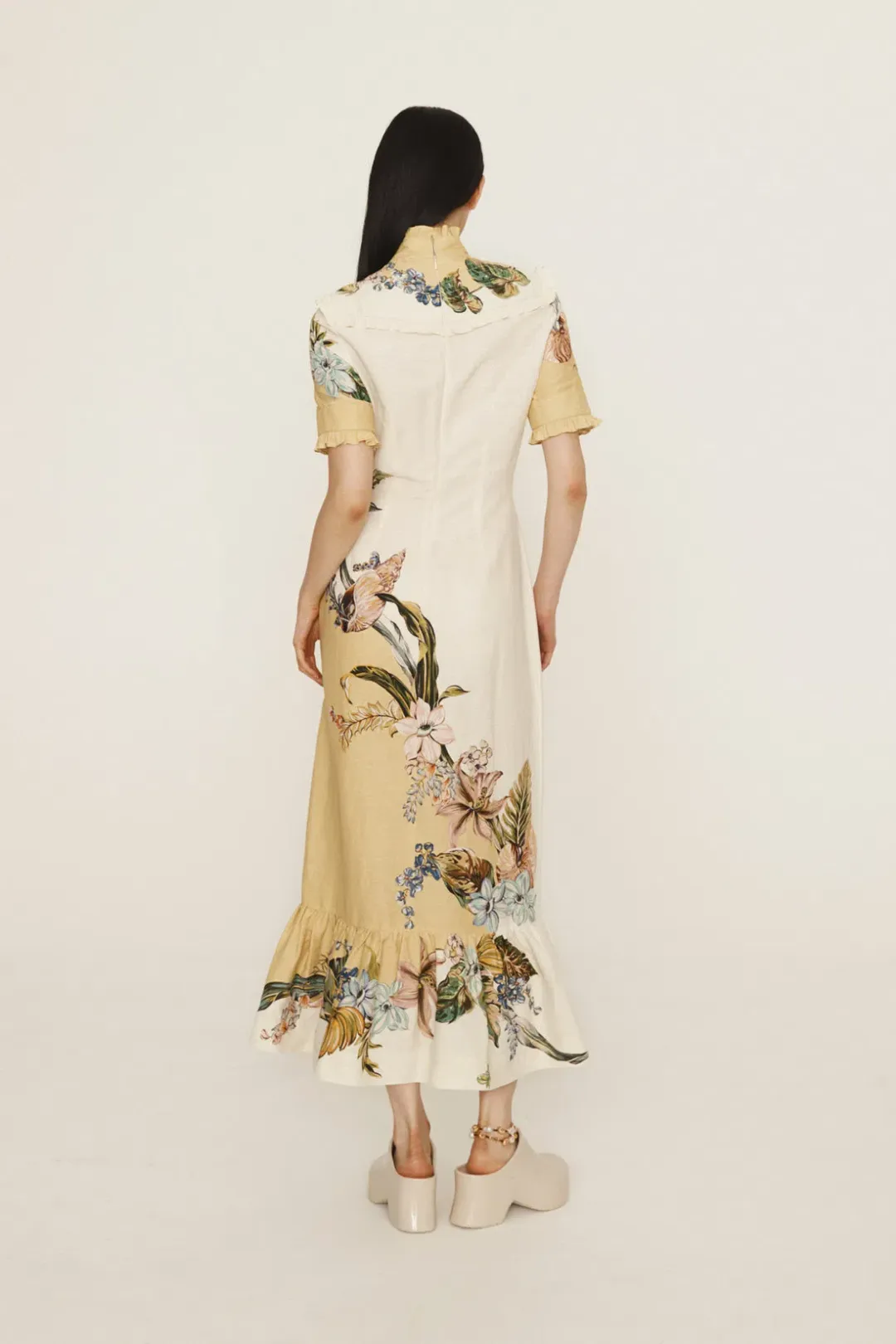 Alemais Oleander Midi Dress Print Size AU 14 for rent on The Volte - main image
