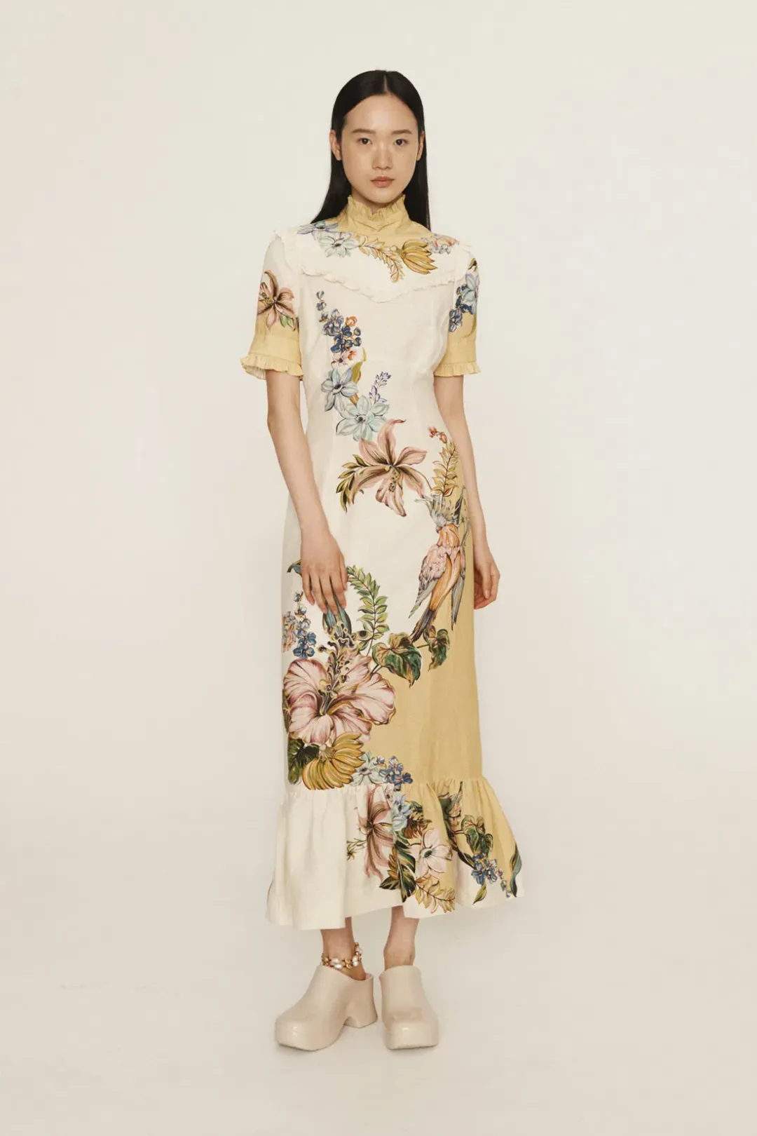 Alemais Oleander Midi Dress Print Size AU 14 for rent on The Volte - main image