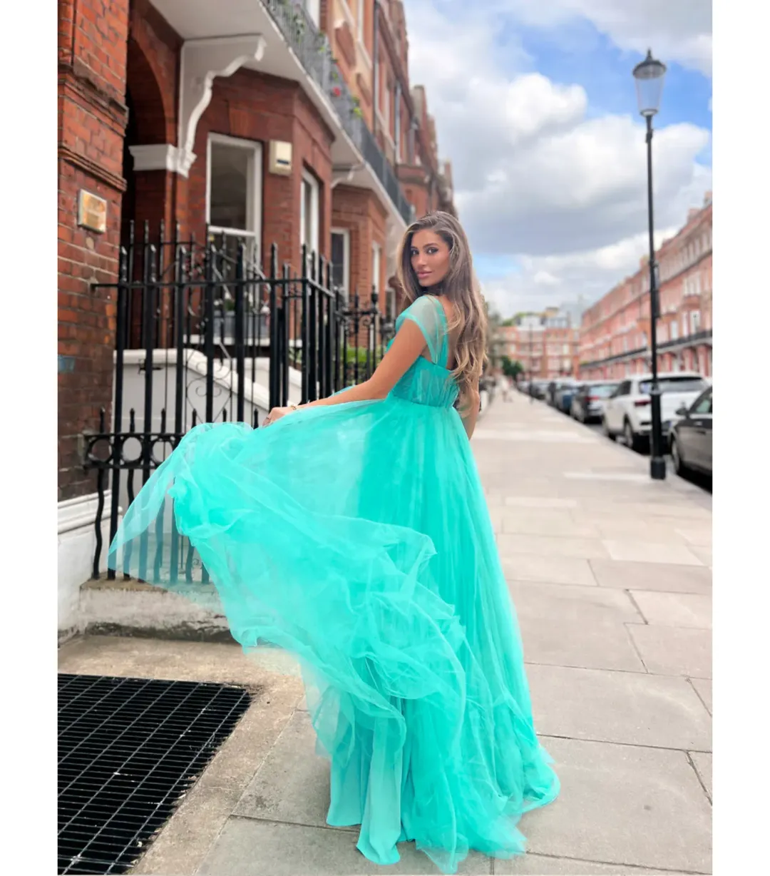 Jadore JX6028 Tulle Dress in Aqua Size AU 6 for rent on The Volte - main image