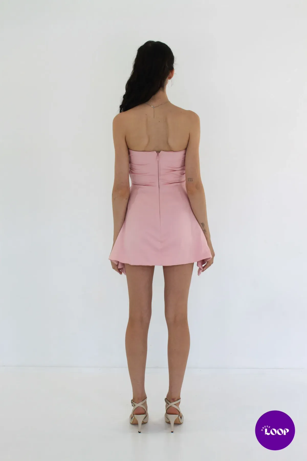 House of CB Jasmine Draped Strapless Corset Mini Dress Rose Pink Size S / AU 8 - Image 4