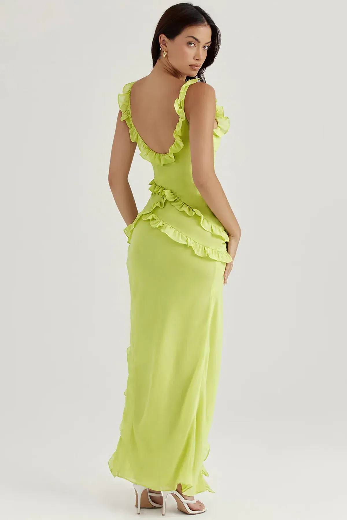 House of CB Pixie Ruffle Maxi Dress Lime Size S / AU 8 - Image 7
