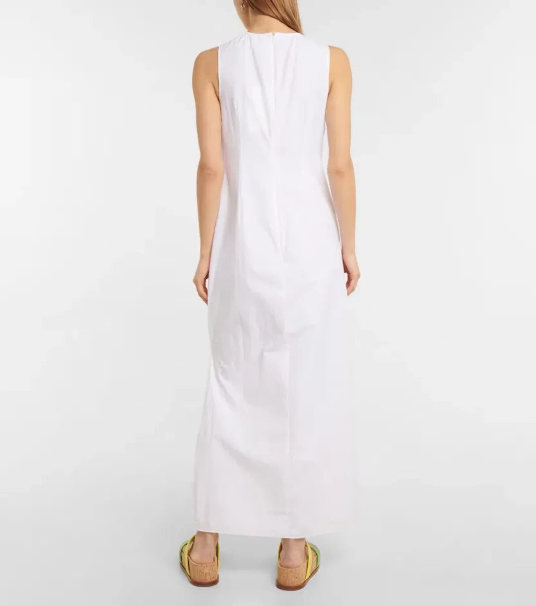 Sir The Label Ilkin Asymmetric Cotton Maxi Dress in White Size 1 / AU 8 for rent on The Volte - main image