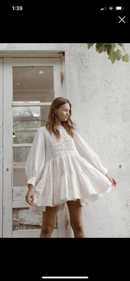 Shona Joy Margaux Linen Tuxedo Dress White Size 10 for rent on The Volte - image 1