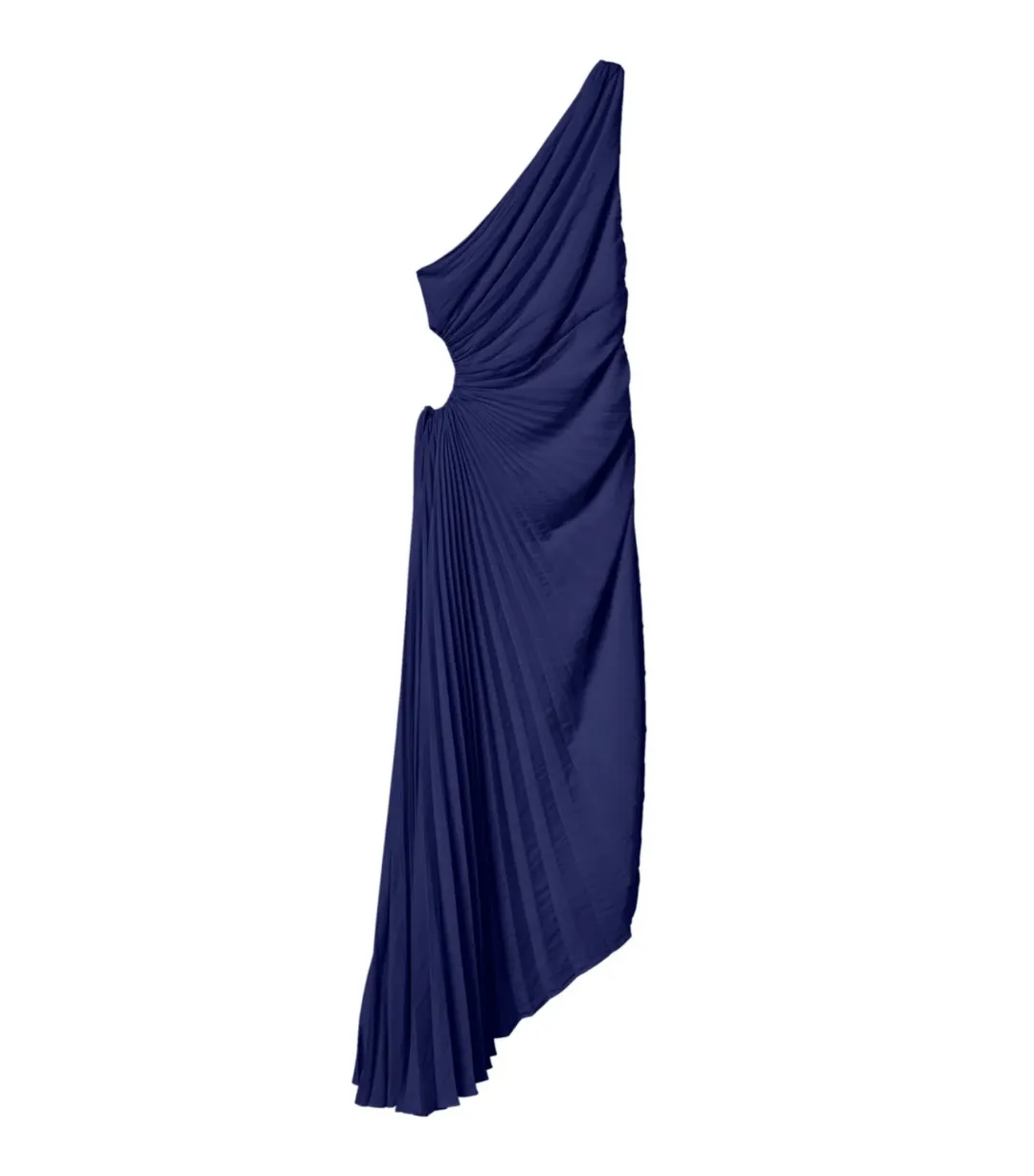 A.L.C. Delfina Satin Pleated Dress Riviera Size AU 6 for rent on The Volte - main image