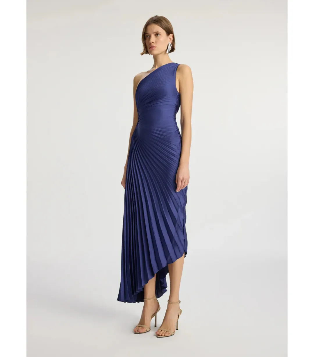 A.L.C. Delfina Satin Pleated Dress Riviera Size AU 6 for rent on The Volte - main image