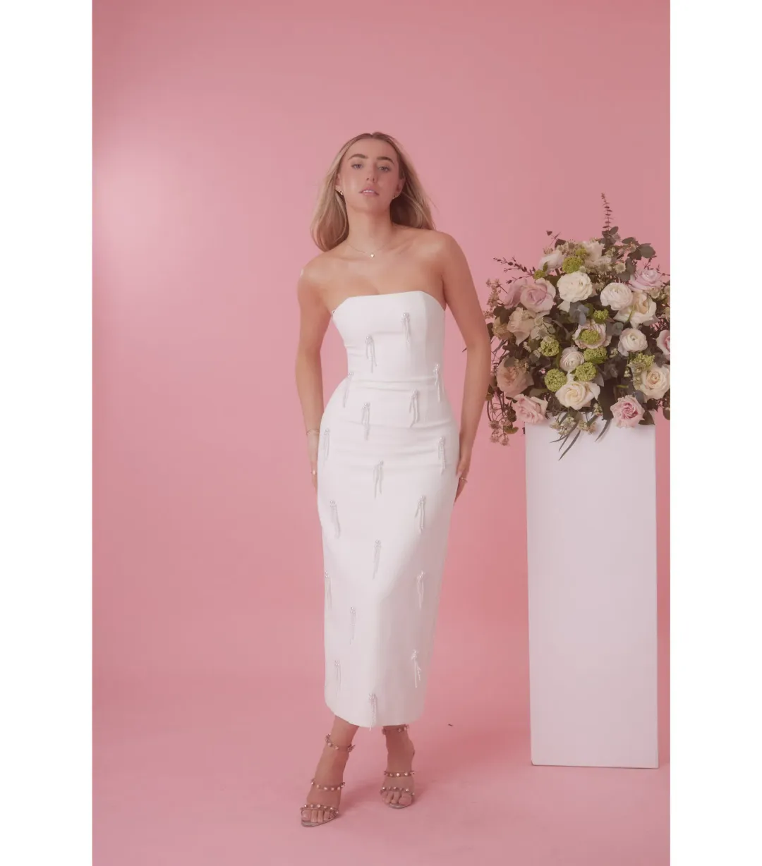 Odd Muse The Ultimate Muse Embellished Midi Dress White Size XS / AU 6 for rent on The Volte - main image