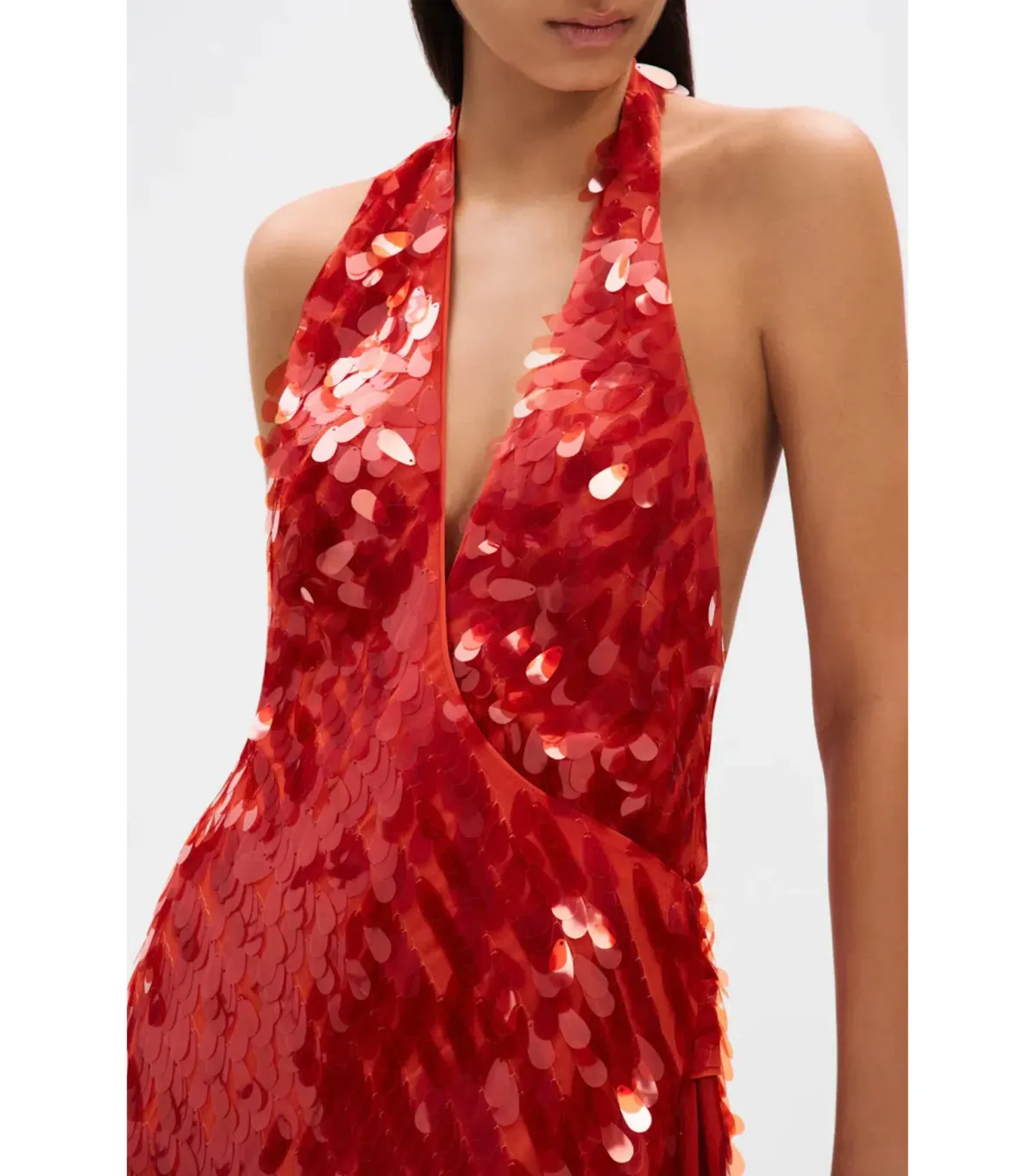 MISHA Sapphire Sequin Mini Dress Red Size 4 - Image 3