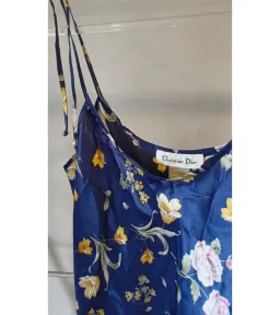 Christian Dior Vintage Floral Slip Dress Navy Blue Size Small / AU 8 for rent on The Volte - image 1