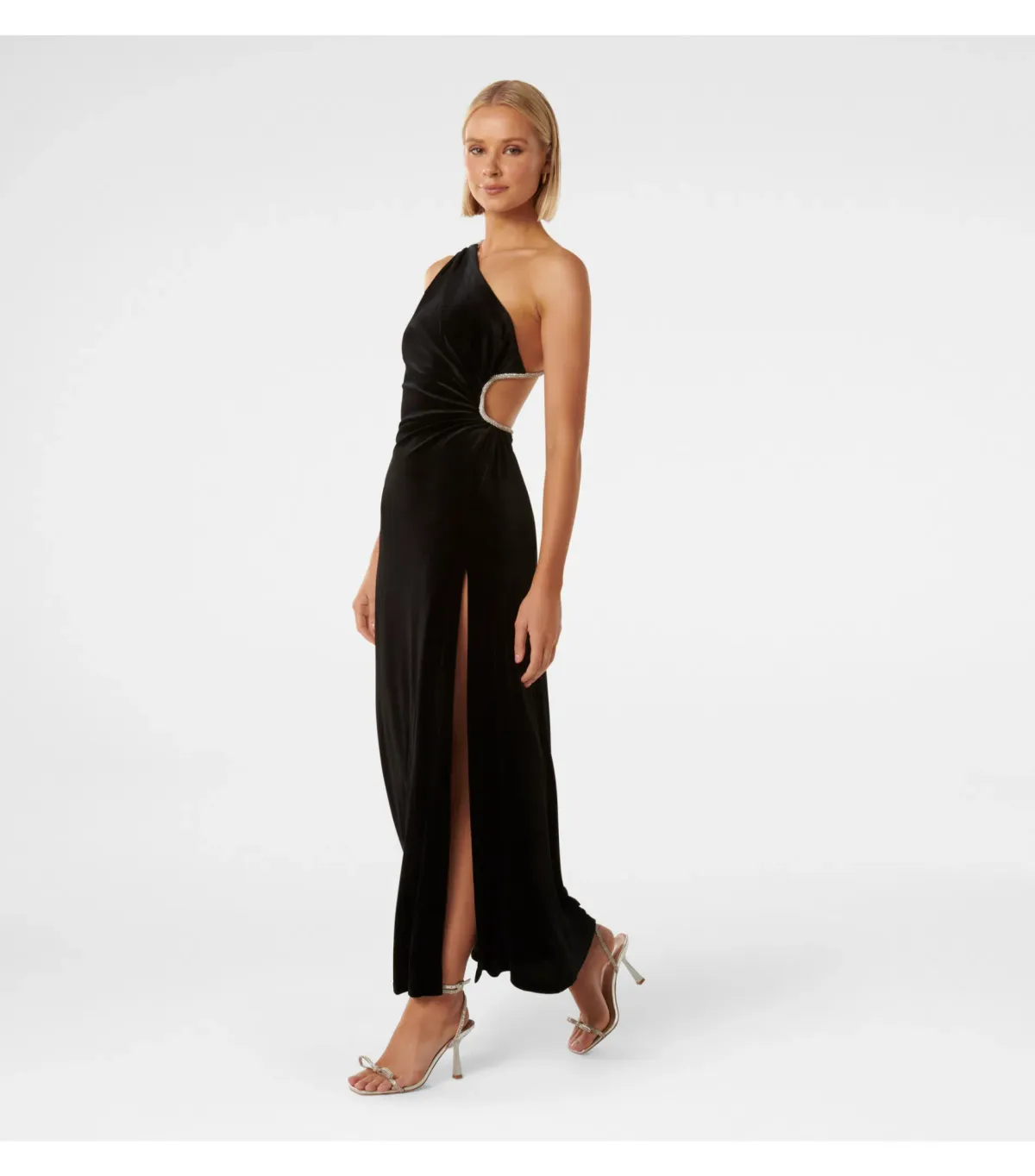 Forever New Costanza Diamante Velvet Gown Black Size AU 4 - Image 2