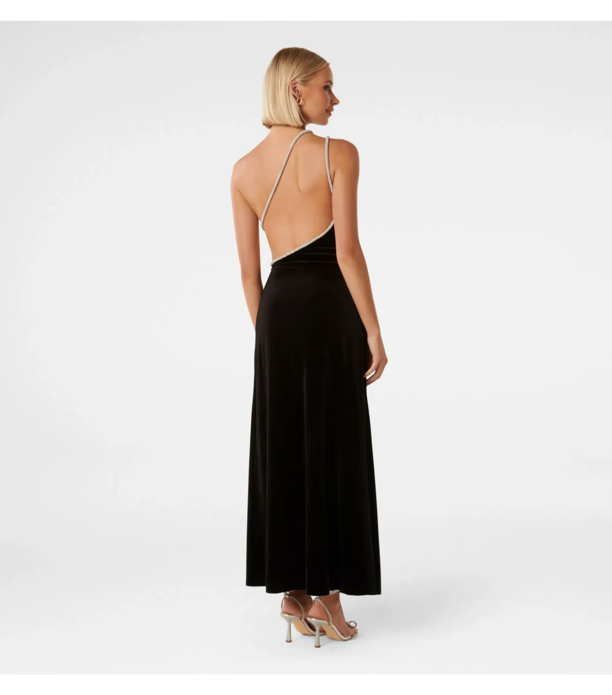 Forever New Costanza Diamante Velvet Gown Black Size AU 4 - Image 4