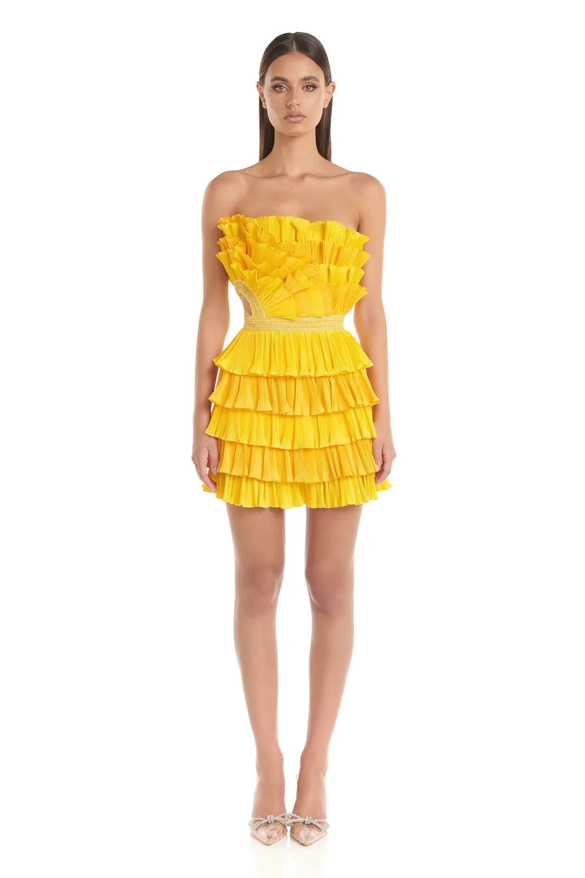 Eliya the Label Josephine Mini Dress in Yellow Size M / AU 10 - Image 1