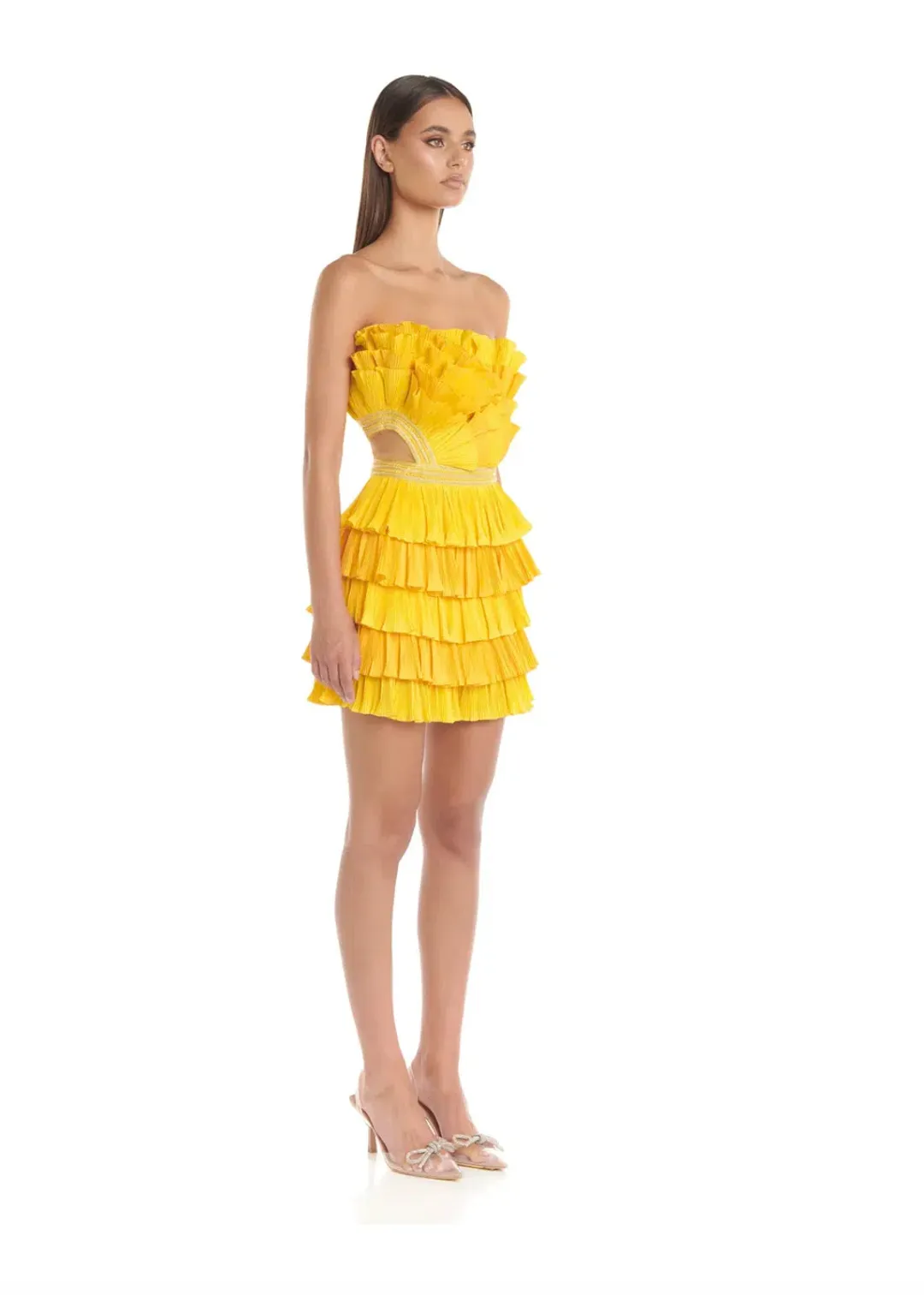 Eliya the Label Josephine Mini Dress in Yellow Size M / AU 10 for rent on The Volte - main image