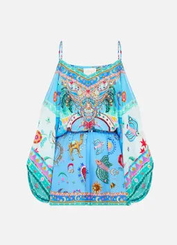 Camilla Drop Shoulder Playsuit in A Painted Village Print Size L / AU 14 for rent on The Volte - image 6