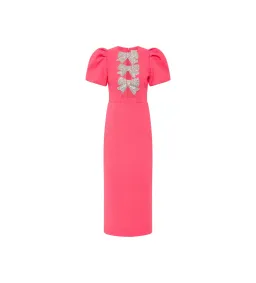 Rebecca Vallance Posey Puff Sleeve Midi Dress Pink Size 10 for rent on The Volte - image 3