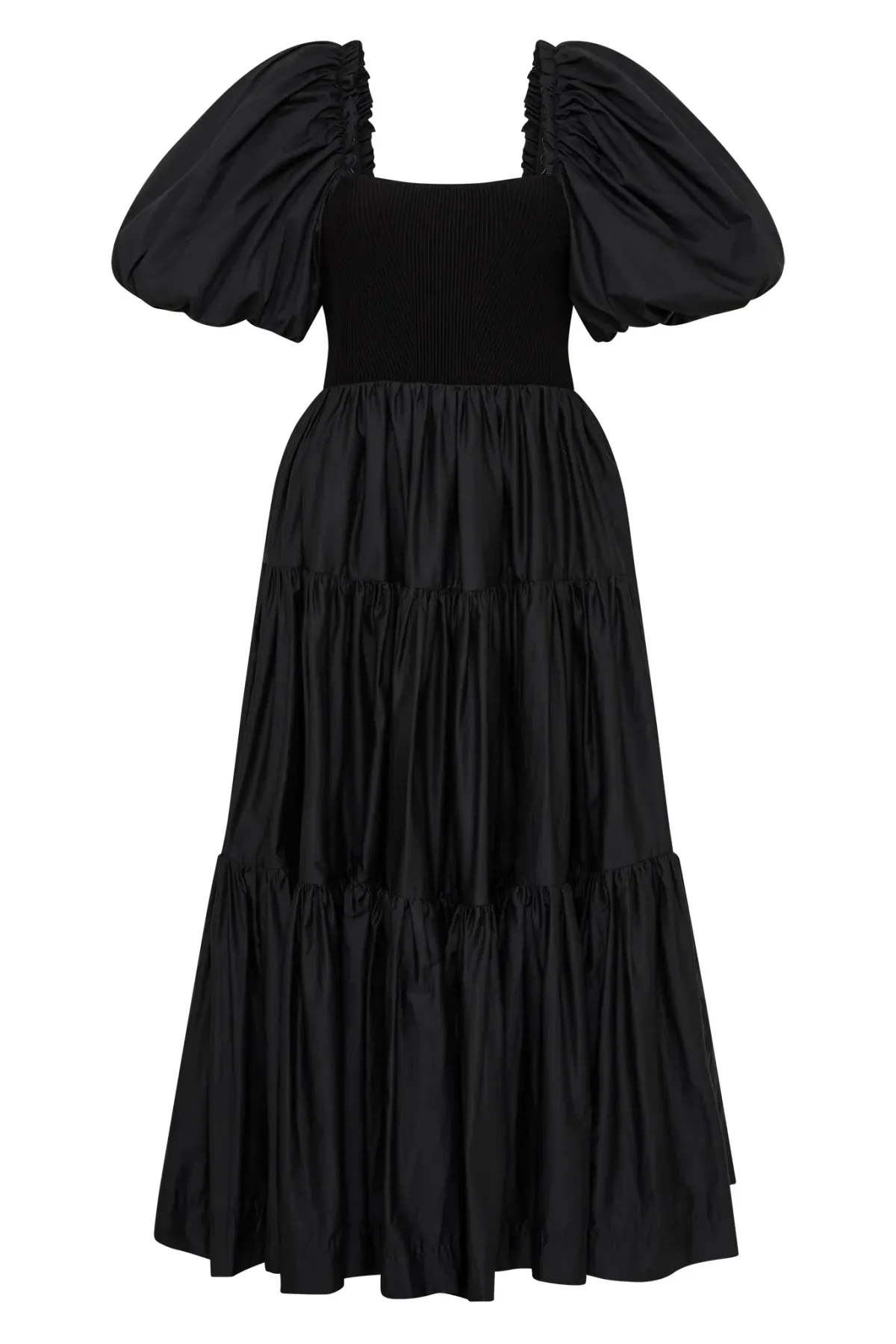 Aje Casa Puff Sleeve Midi Dress Black Size 16 - Image 4