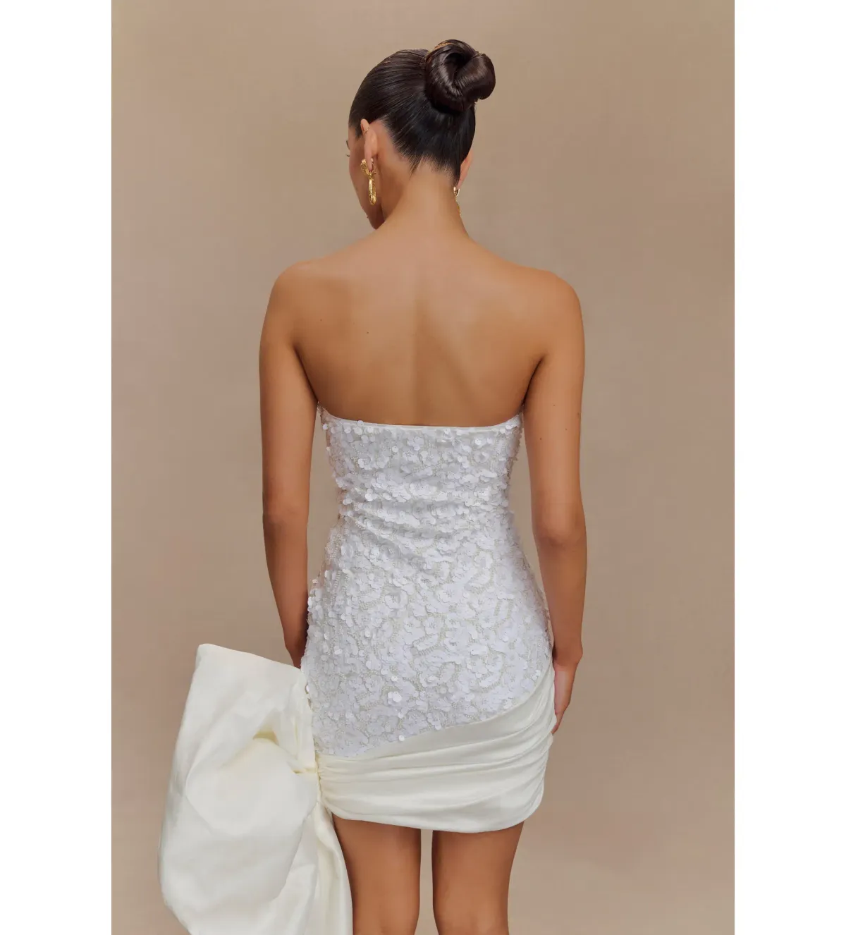 Meshki Franka Strapless Bow Mini Dress White Size 6 - Image 2