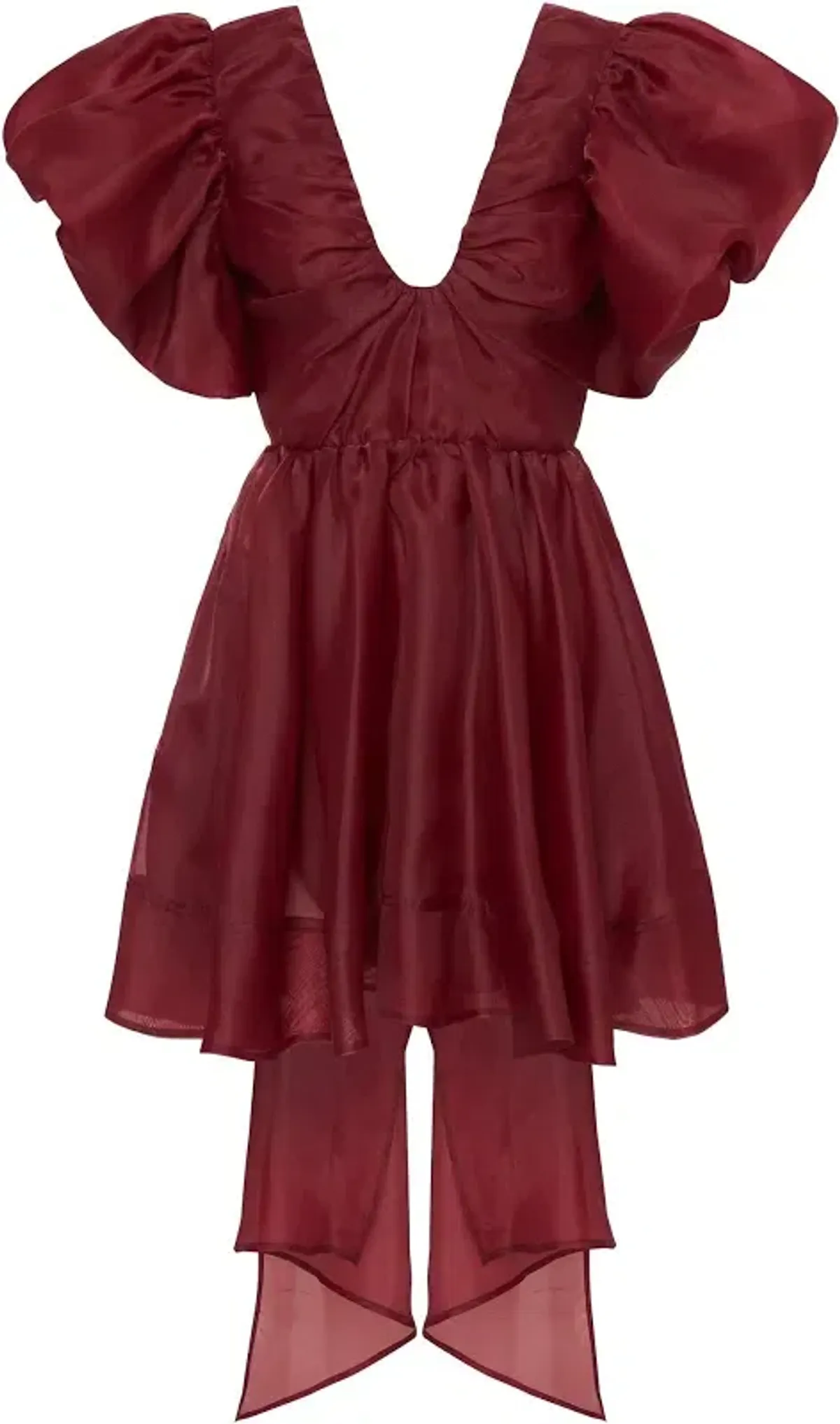 Aje Gretta Bow Back Mini Dress Burgundy Size 6 - Image 4