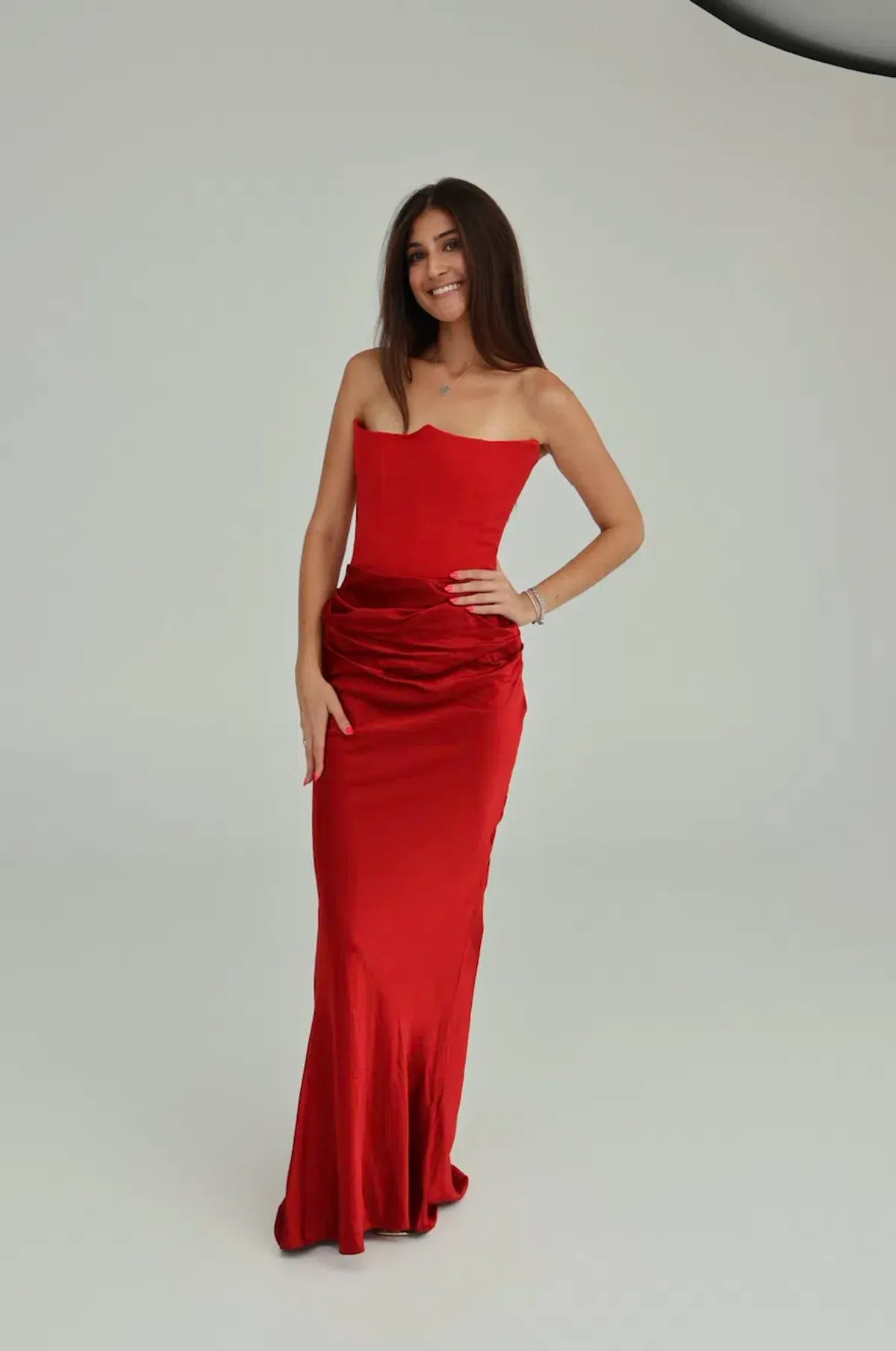 House of CB Persephone Strapless Corset Dress Red Size XS/AU 6 - Image 1