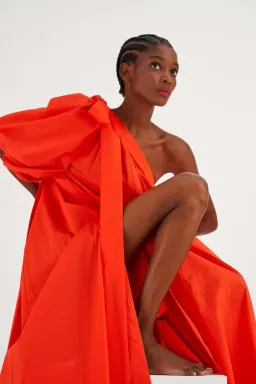 Oroton One Shoulder Dress in Red Size AU 10 for rent on The Volte - image 5