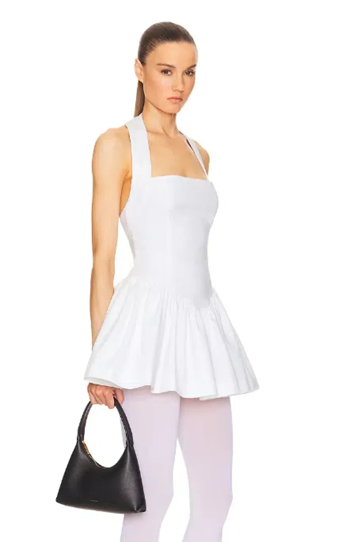 Helsa Faille Halter Mini Dress White Size M / AU 10 - Image 2