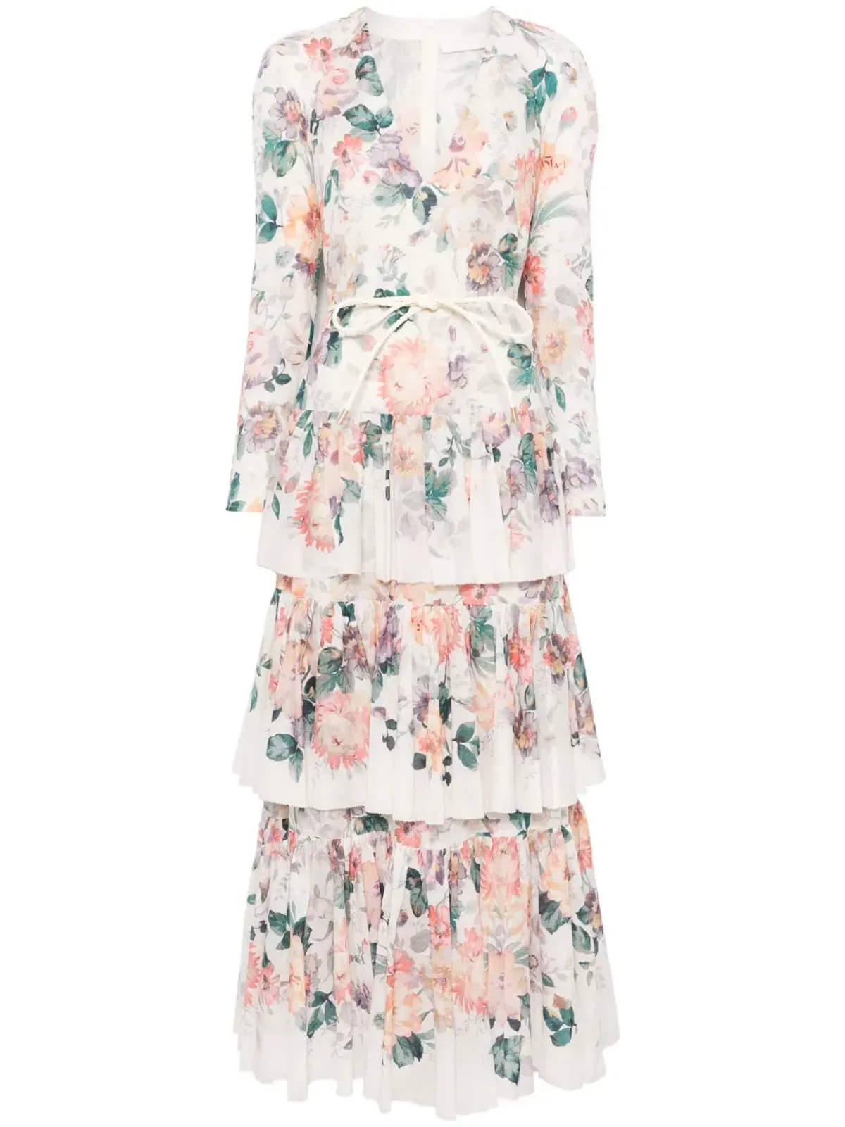 Zimmermann Acacia Tiered Maxi Dress Cream Multi Floral Size 3 / AU 14 - Image 3