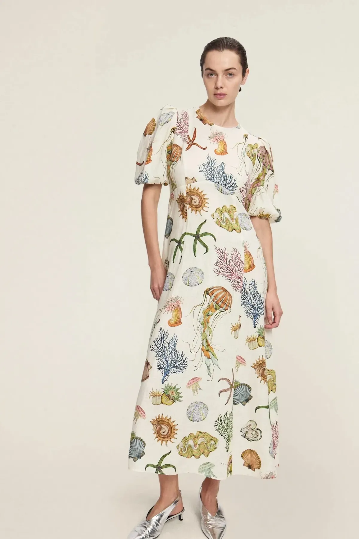 Alemais Sea Midi Dress Multicolour Size 10 for rent on The Volte - main image