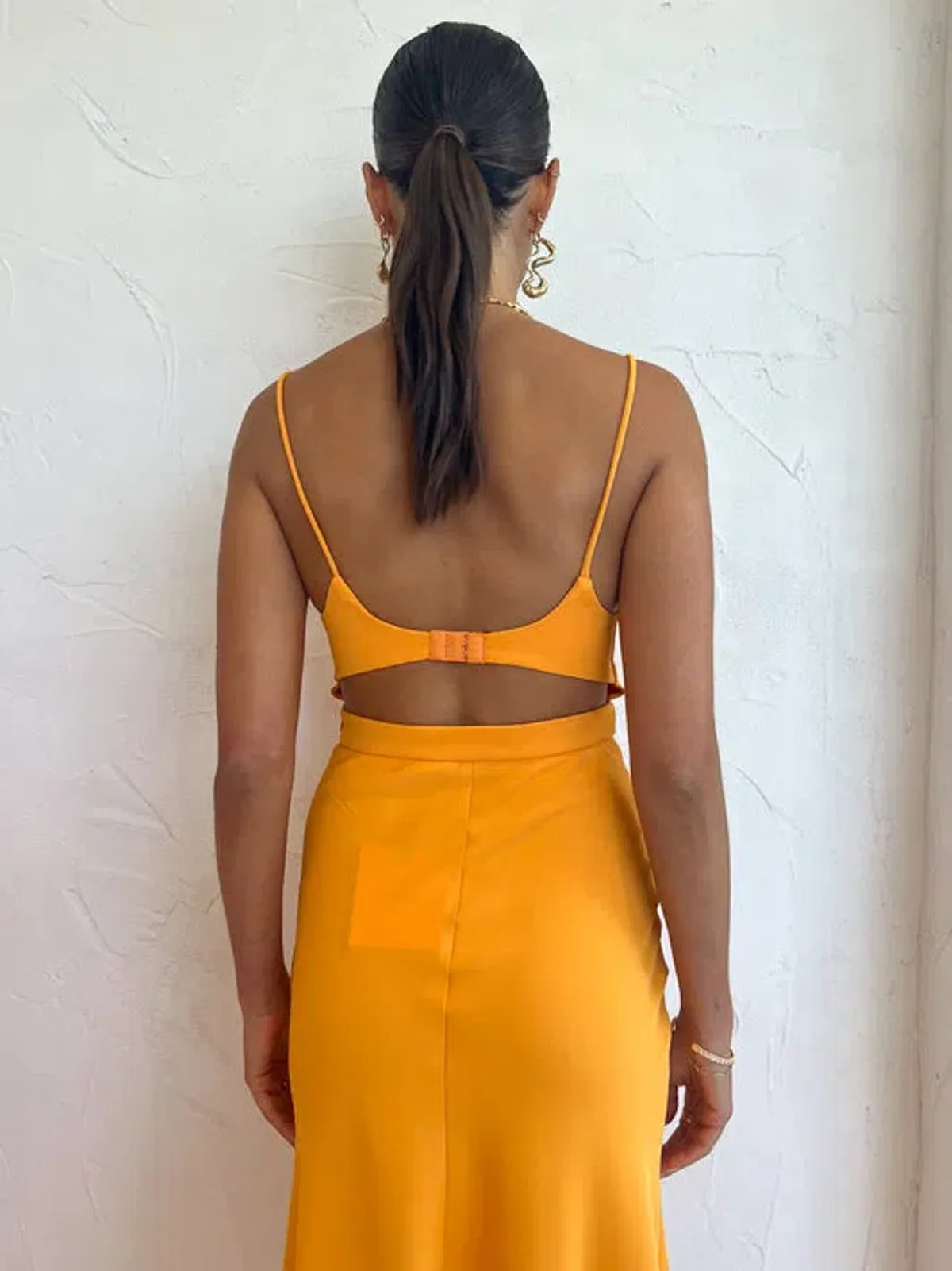 By Johnny Callia Wire Midi Dress in Apricot Orange Size 6 - Image 7