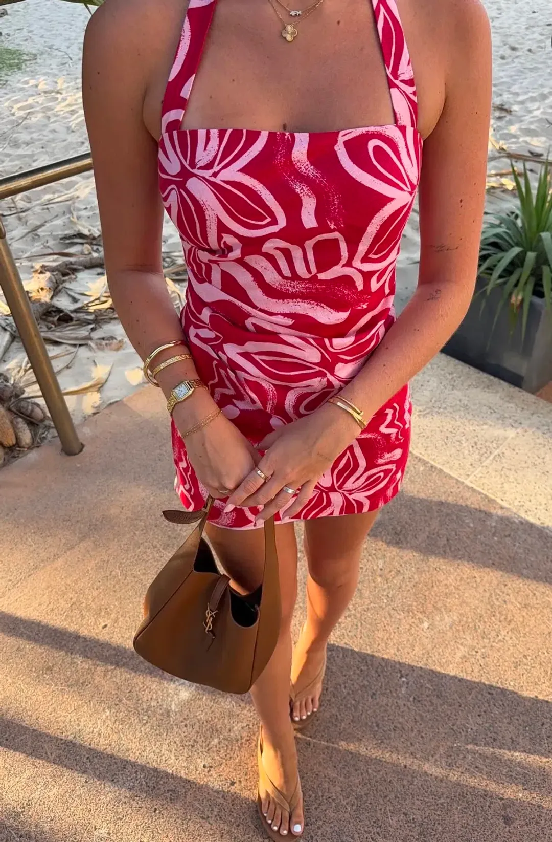 Kookai Soley Rouched Mini Dress Pink/Red Size 8 for rent on The Volte - main image