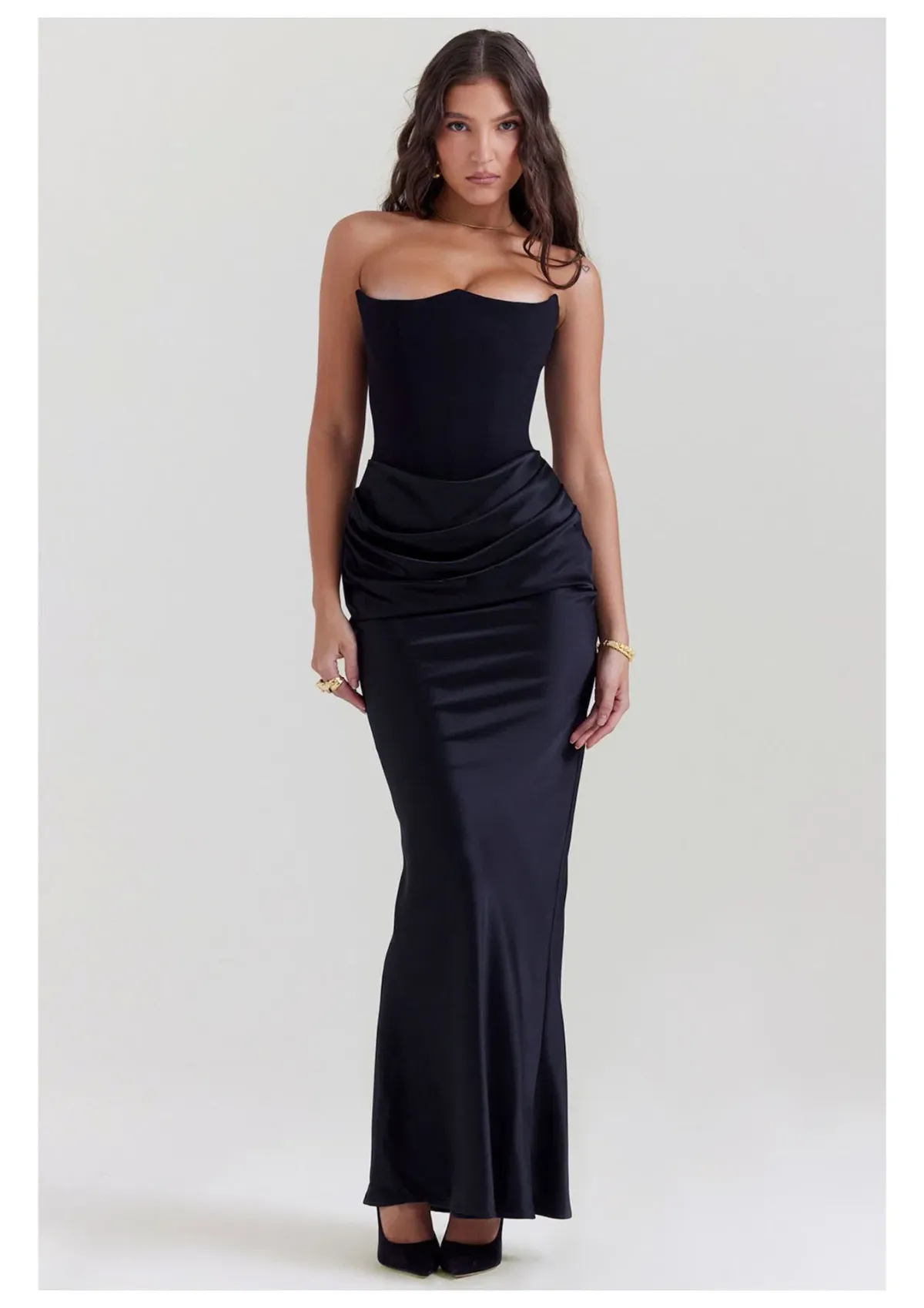 House of CB Persephone Strapless Corset Dress Black Size XS / AU 6 Plus Cup - Image 4