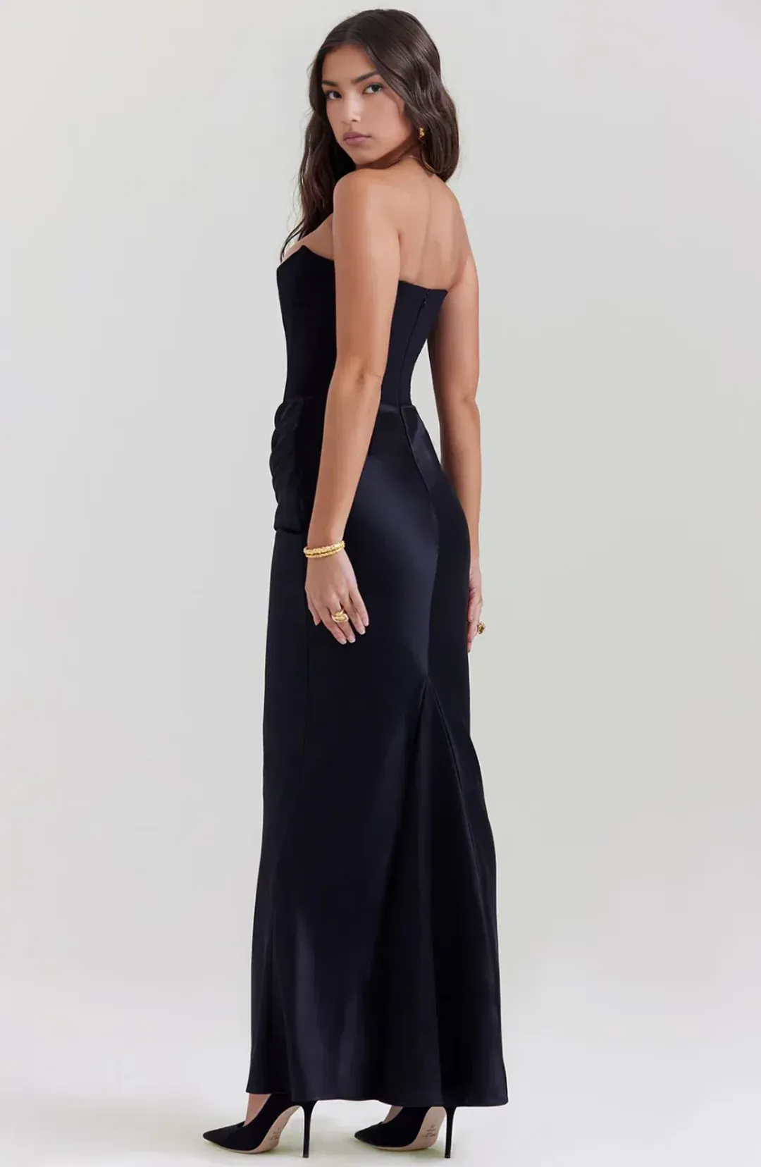 House of CB Persephone Strapless Corset Dress Black Size XS / AU 6 Plus Cup for rent on The Volte - main image
