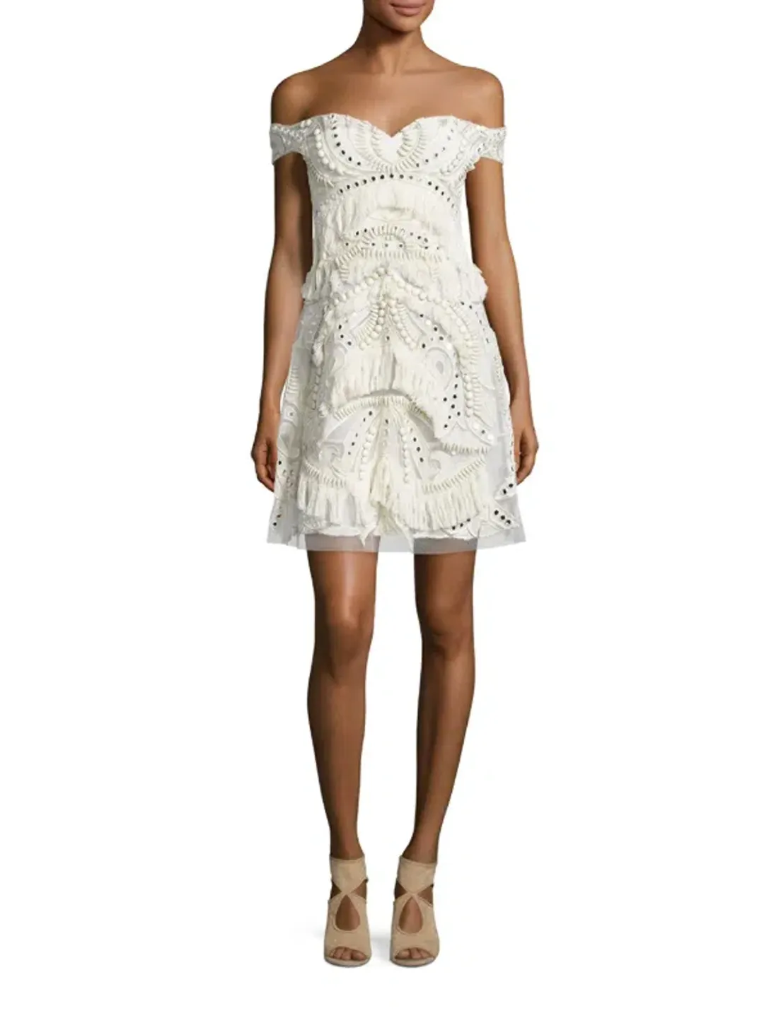 Thurley Stars Align Mini Dress White Size 10 for rent on The Volte - main image