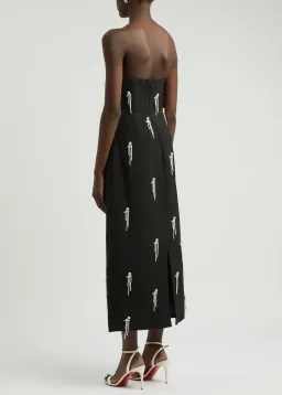 Odd Muse The Ultimate Muse Strapless Pearl-embellished Midi Dress Black Size AU 10 for rent on The Volte - image 7
