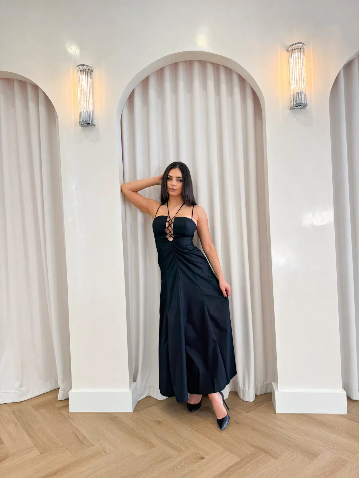 Sofia Irina Maxi Cut Out Dress Black Size M / AU 10 - Image 2