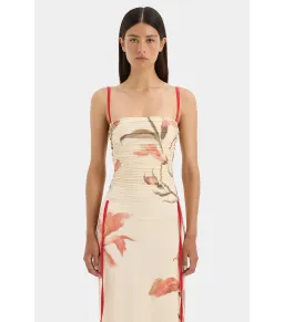 Sir the Label Hana Ruched Midi Dress Gladioli Print Size 2 / AU 10 for rent on The Volte - image 2