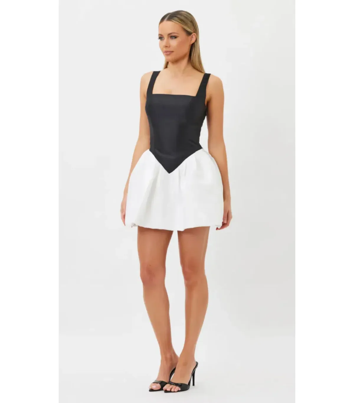 Bianca & Bridgett Alba Mini Dress Black/White Size AU 10 - Image 2