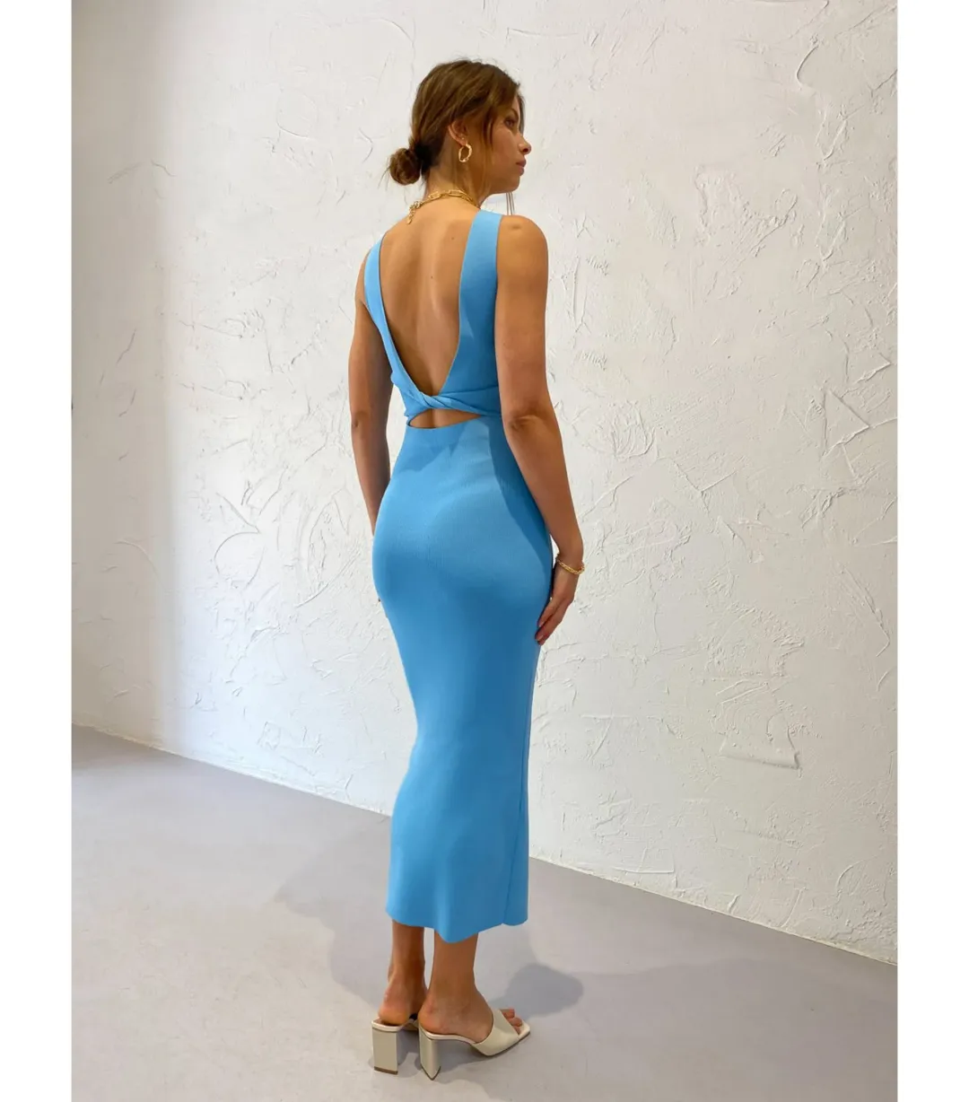 Bec & Bridge Sorbet Summer Midi Dress Azure Blue Size AU 8 for rent on The Volte - main image