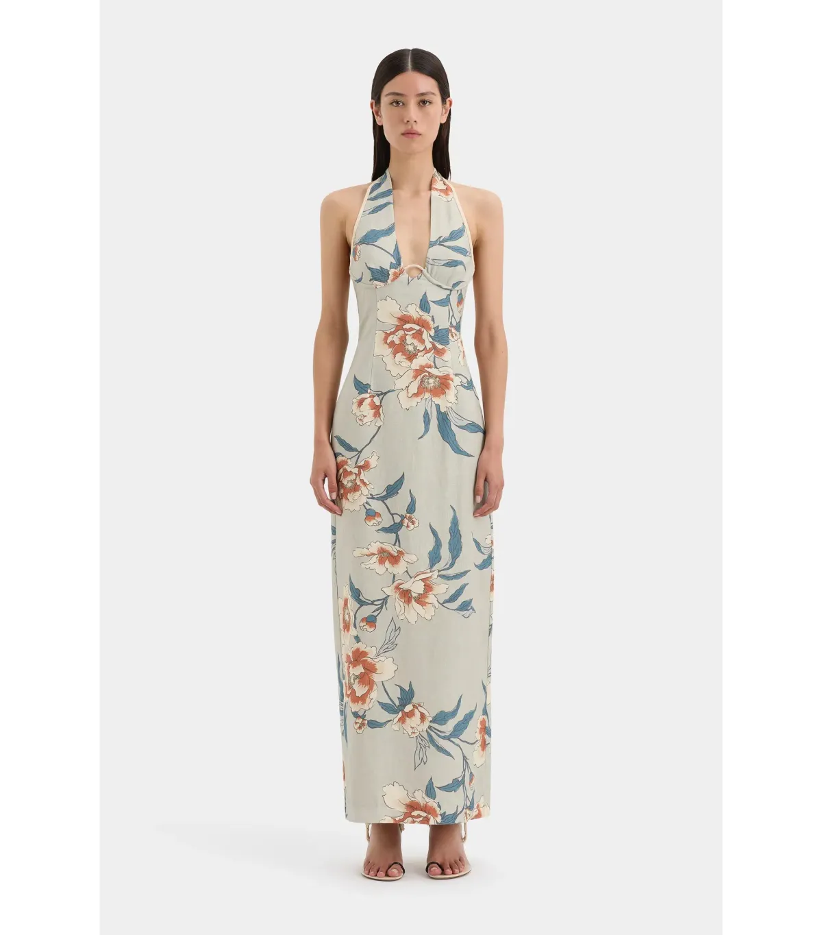 Sir the Label Roisin Halter Midi Dress in Bloom Floral Size 0 / AU 6 for rent on The Volte - main image