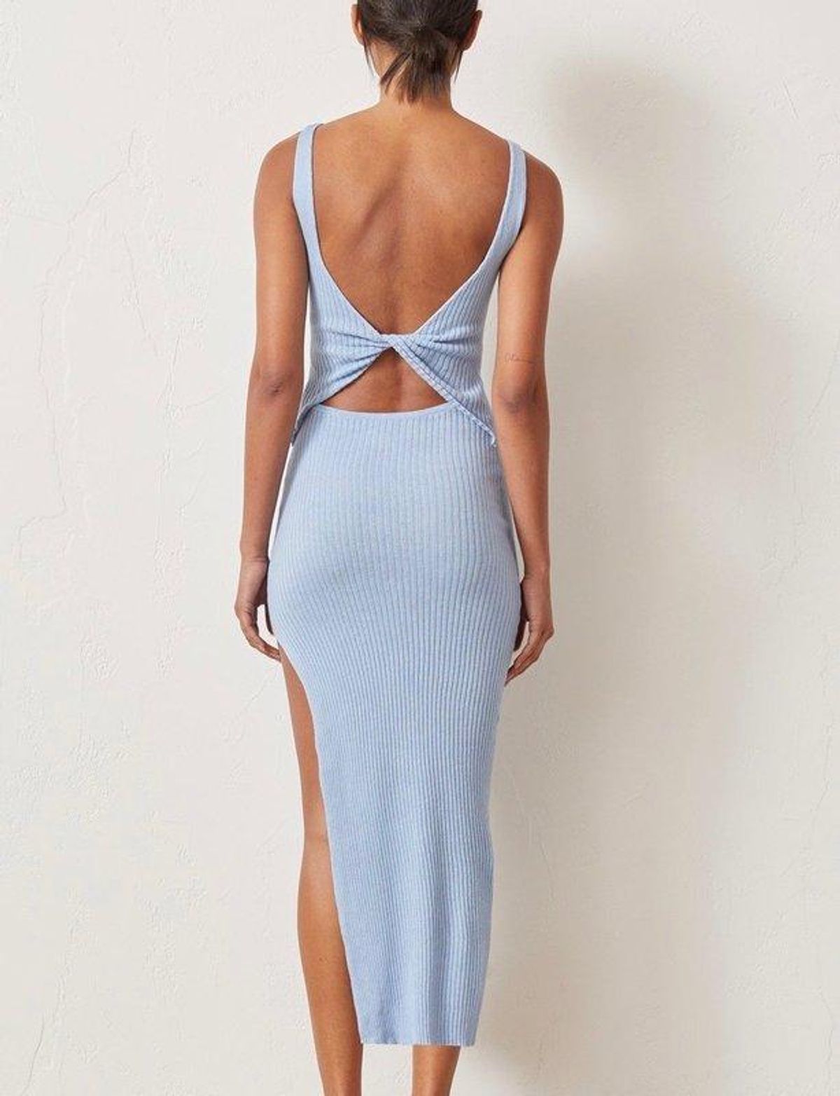 Bec & Bridge Riviera Knit Midi Dress - Sky Blue (Original) - Size 8 - Image 3