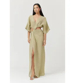 Suboo Stevie Cross-Over Midi Dress Gold Size XS/Au 8 for rent on The Volte - image 1