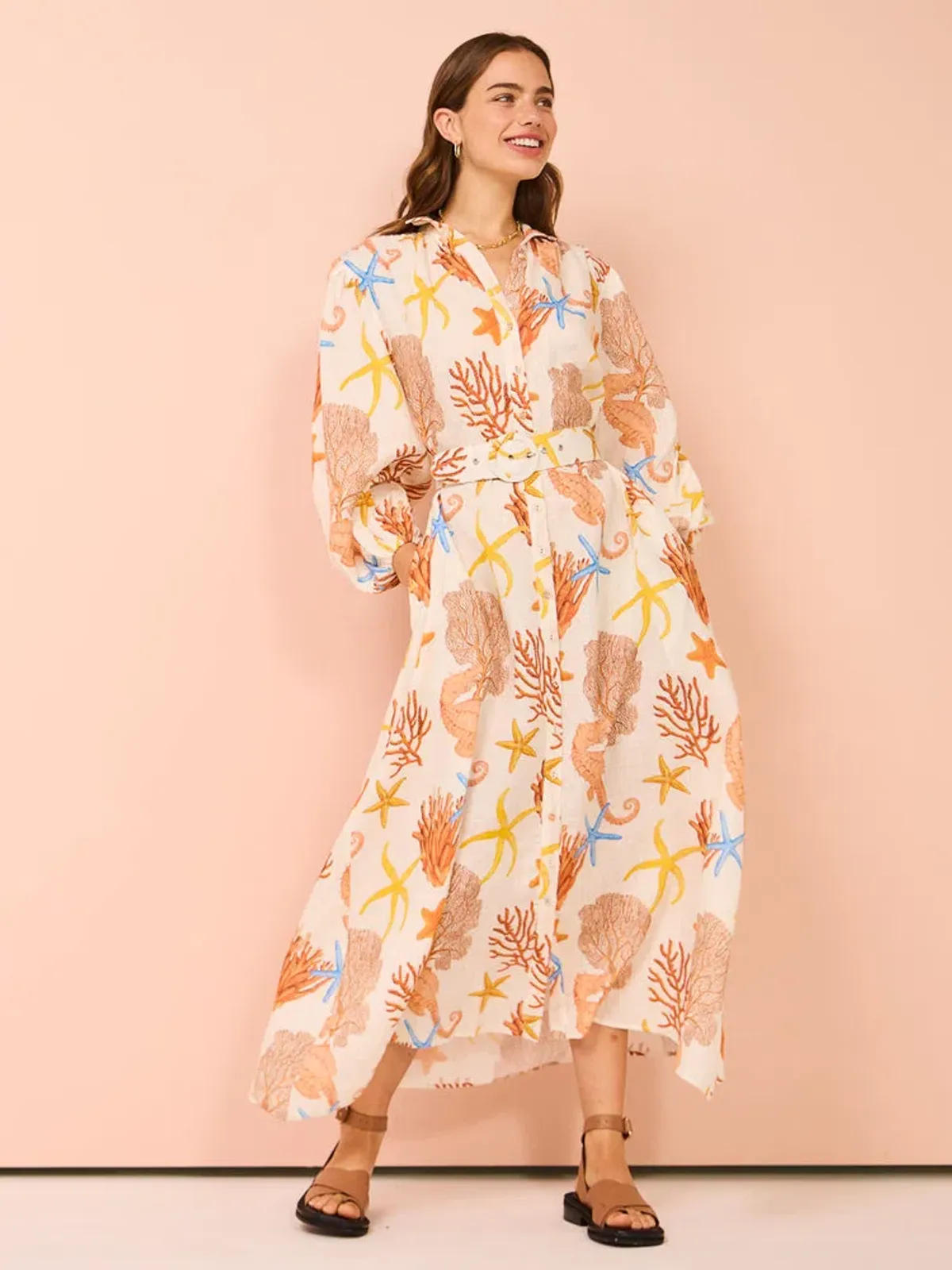 Palm Noosa Noddy Dress In Coral Size 14 - Image 1