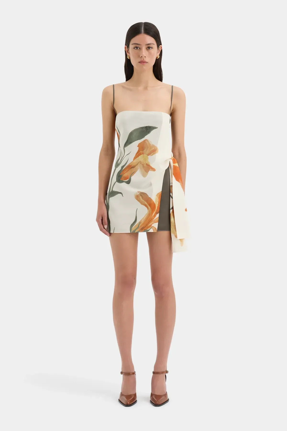 Sir the Label Constance Tie Mini Dress Iris Floral Size 0/Au 6 for rent on The Volte - main image