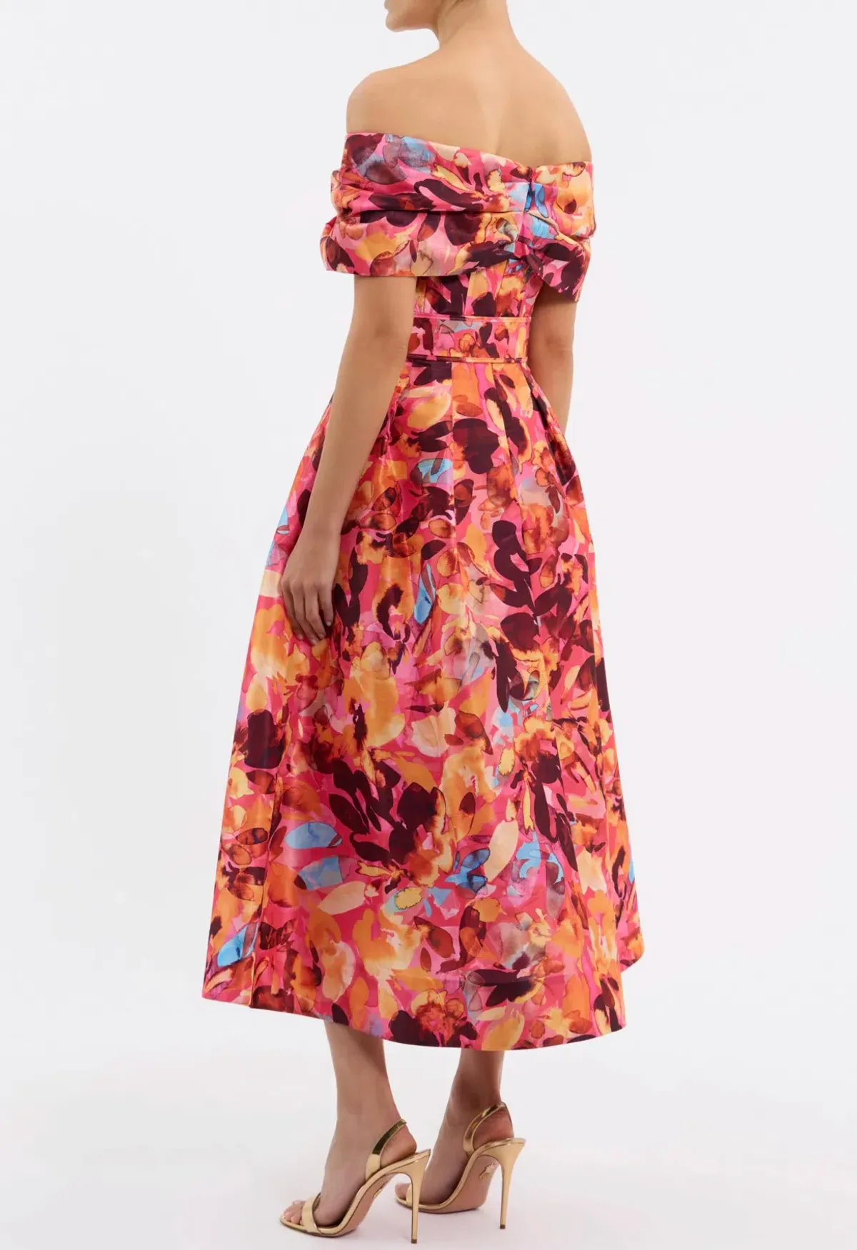 Rebecca Vallance Gardenia Midi Dress Pink Floral Size 14 - Image 2